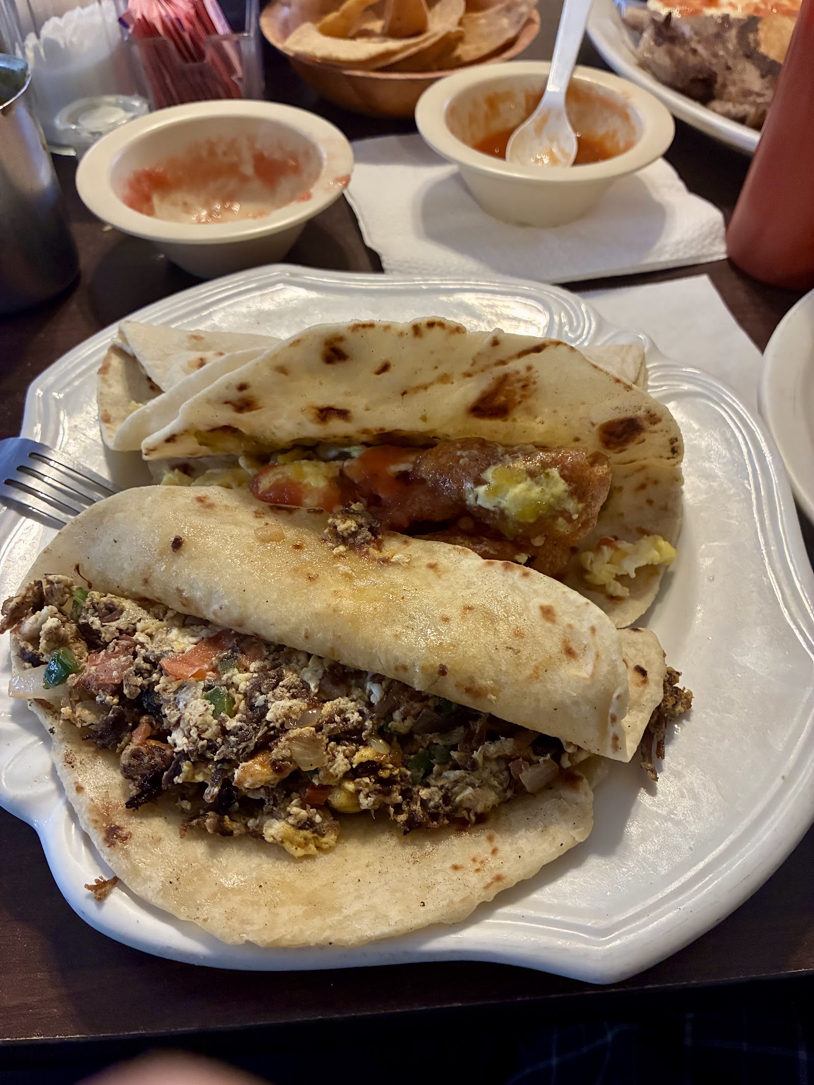 Fresh homemade tortillas and tacos at Lupita's Cafe